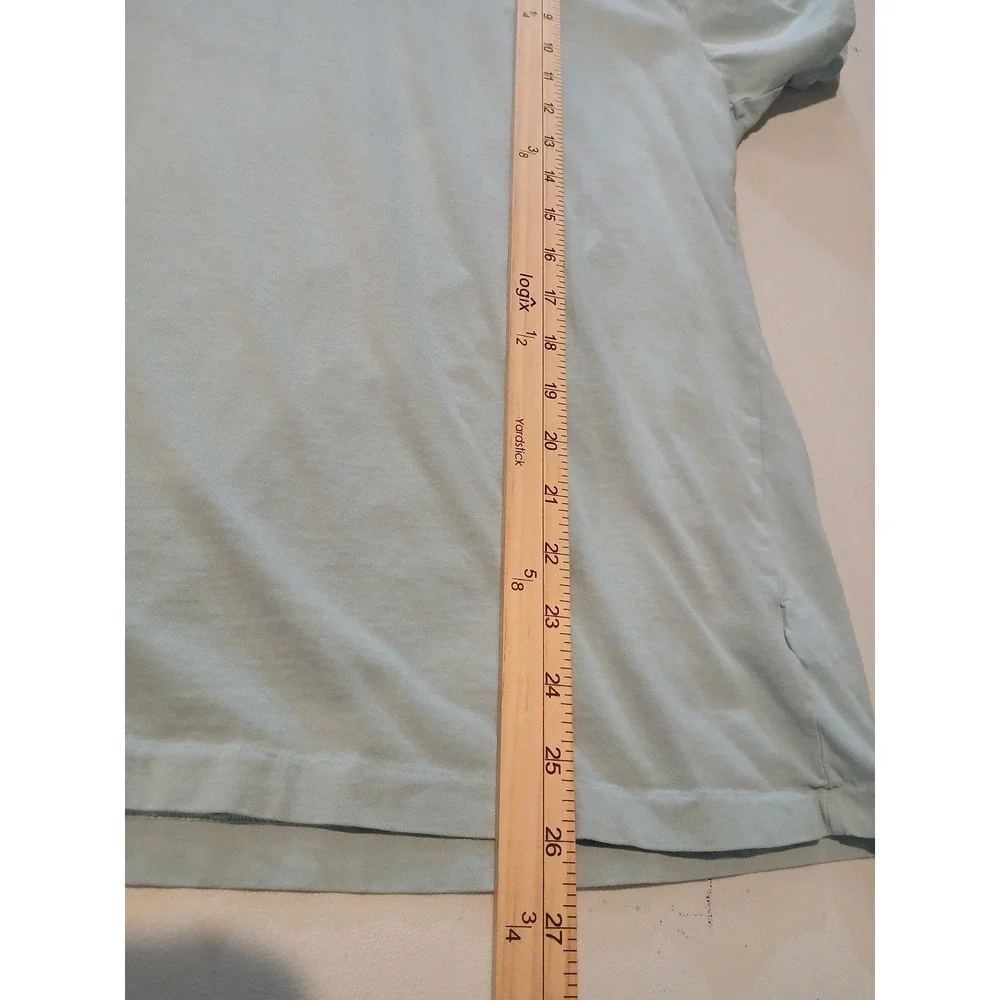 Polo Ralph Lauren Mens V-Neck T-Shirt Light Blue Orange Pony Logo Size M